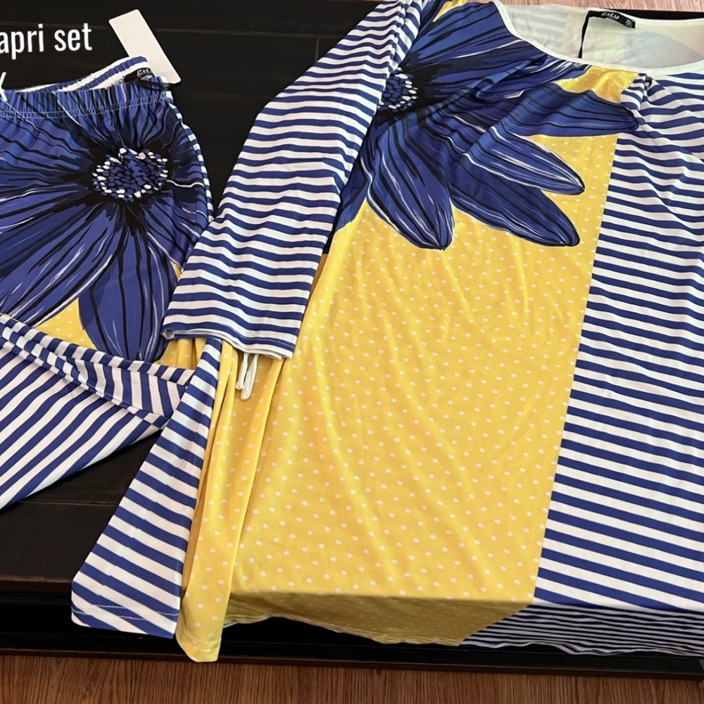2 piece plus size women’s capri set